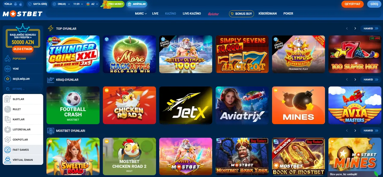 Скриншот казино Mostbet 3